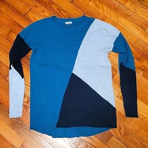 Smart wool color block sweater